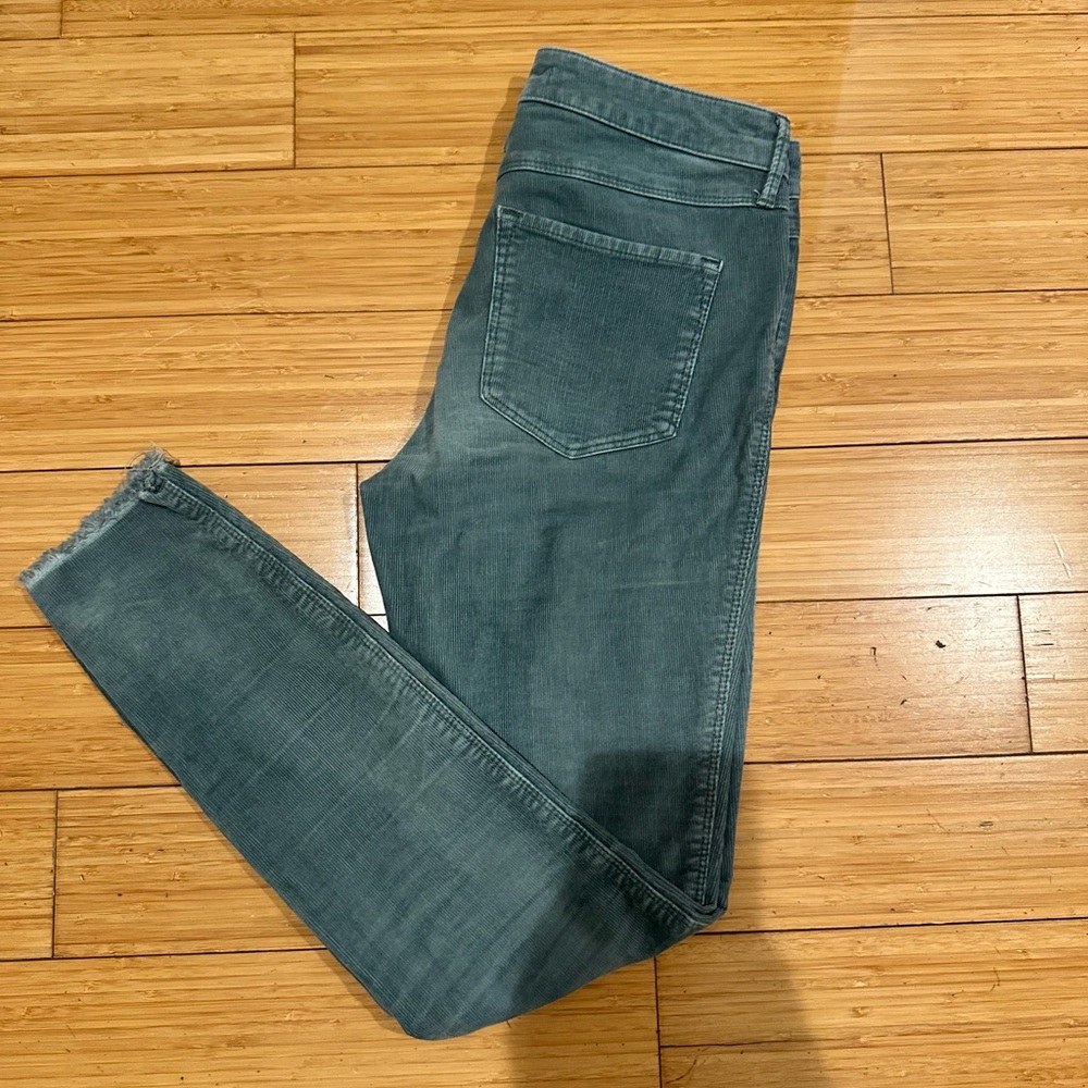 Abercrombie & Fitch Super Skinny Corduroy Jeans Teal Blue Size 26